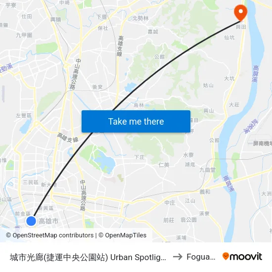 城市光廊(捷運中央公園站) Urban Spotlight(Mrt Central Park Station) to Foguangshan map