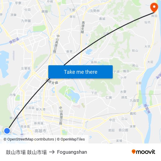 鼓山市場 鼓山市場 to Foguangshan map