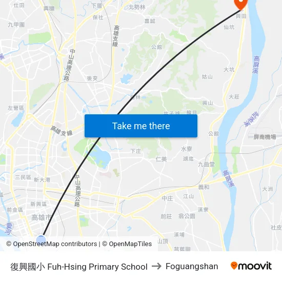 復興國小 Fuh-Hsing Primary School to Foguangshan map