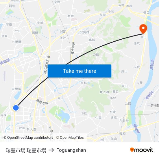 瑞豐市場 瑞豐市場 to Foguangshan map