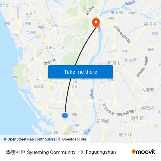 學明社區 Syueming Community to Foguangshan map