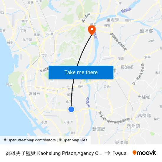 高雄男子監獄 Kaohsiung Prison,Agency Of Corrections,Ministry Of Justice to Foguangshan map
