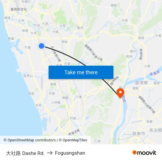 大社路 Dashe Rd. to Foguangshan map