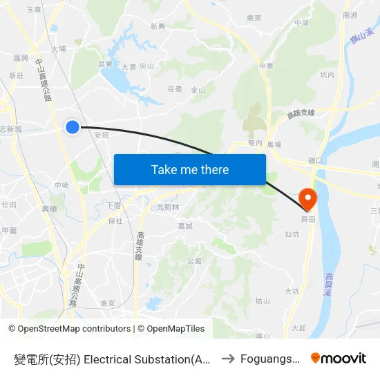 變電所(安招) Electrical Substation(Anjhao) to Foguangshan map