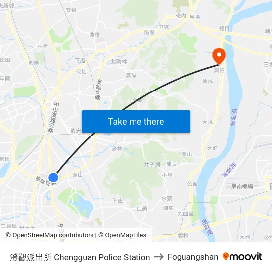 澄觀派出所 Chengguan Police Station to Foguangshan map