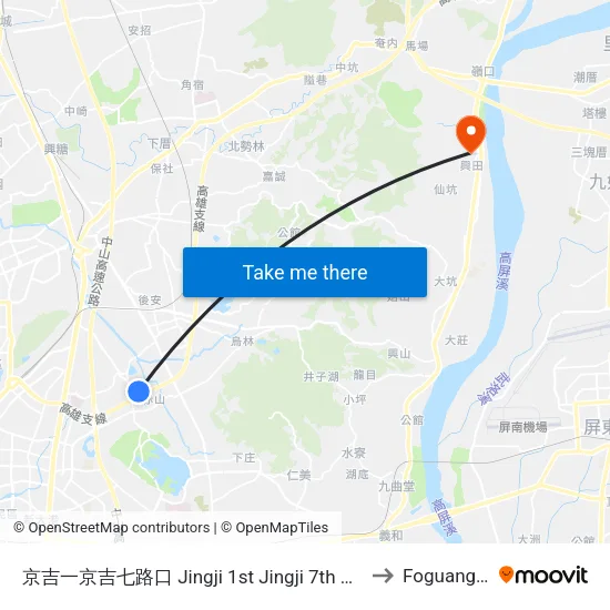 京吉一京吉七路口 Jingji 1st Jingji 7th Rd.Intersection to Foguangshan map