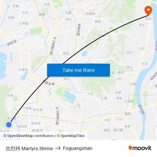 忠烈祠 Martyrs Shrine to Foguangshan map