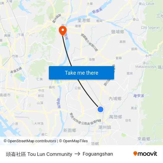 頭崙社區 Tou Lun Community to Foguangshan map