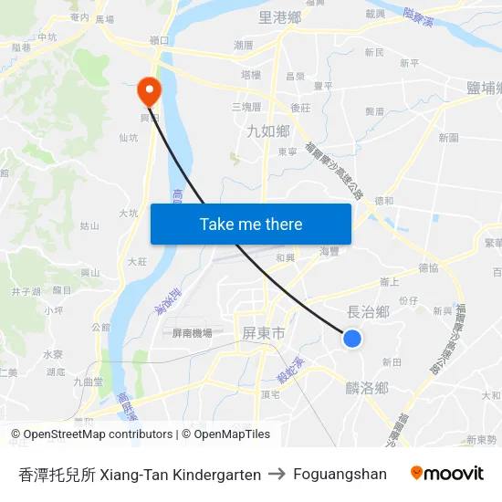 香潭托兒所 Xiang-Tan Kindergarten to Foguangshan map
