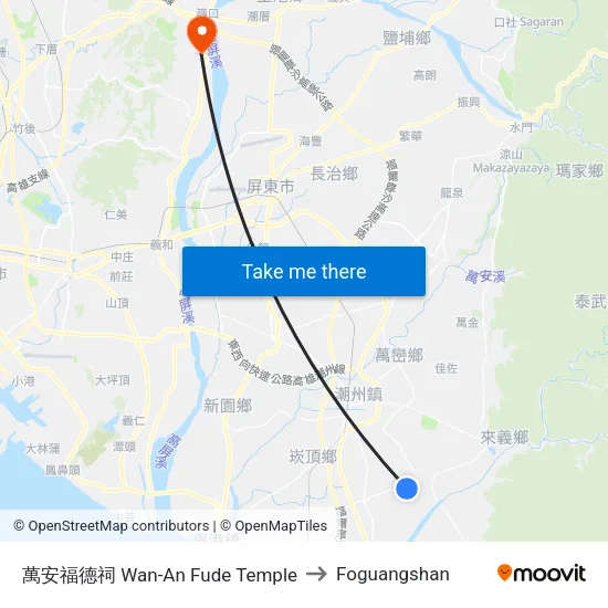 萬安福德祠 Wan-An Fude Temple to Foguangshan map