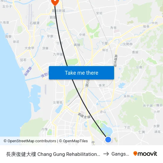 長庚復健大樓 Chang Gung Rehabilitation Building to Gangshan map