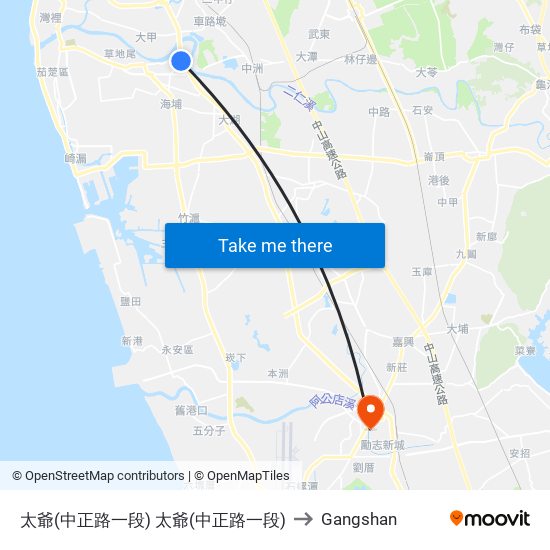 太爺(中正路一段) 太爺(中正路一段) to Gangshan map