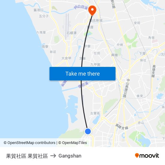 果貿社區 果貿社區 to Gangshan map