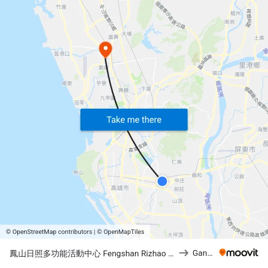 Fengshan Rizhao Multifunctional Activity Center to Gangshan map