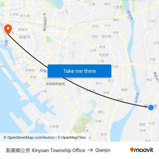 Xinyuan Township Office to Qianjin map