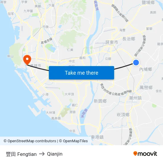 豐田 Fengtian to Qianjin map