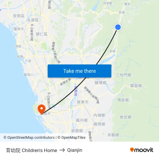 育幼院 Children's Home to Qianjin map