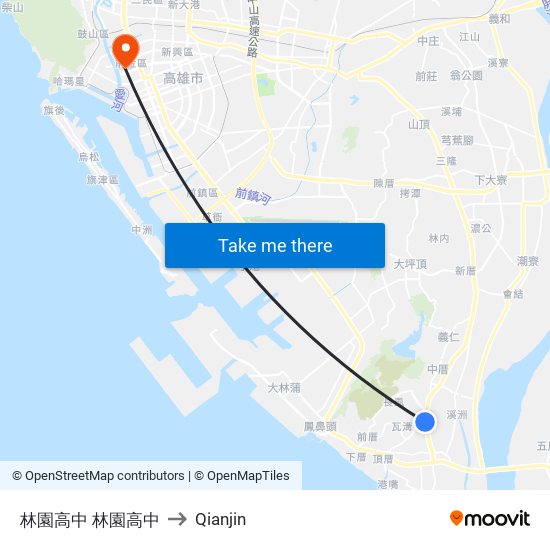 林園高中 林園高中 to Qianjin map