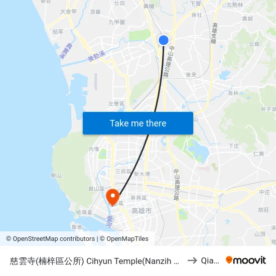 慈雲寺(楠梓區公所) Cihyun Temple(Nanzih District Office) to Qianjin map