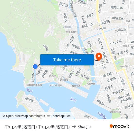 中山大學(隧道口) 中山大學(隧道口) to Qianjin map