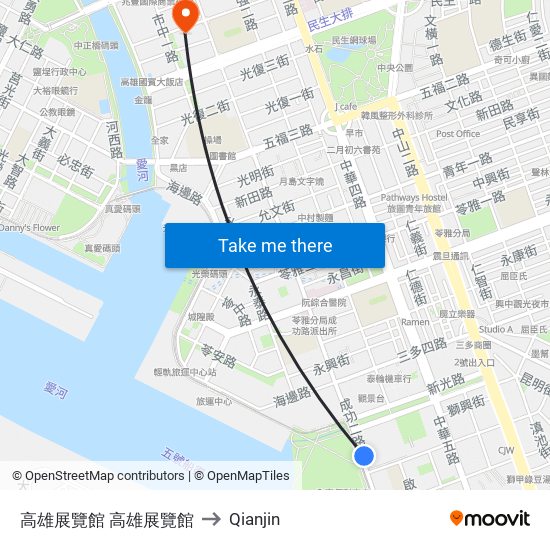 高雄展覽館 高雄展覽館 to Qianjin map