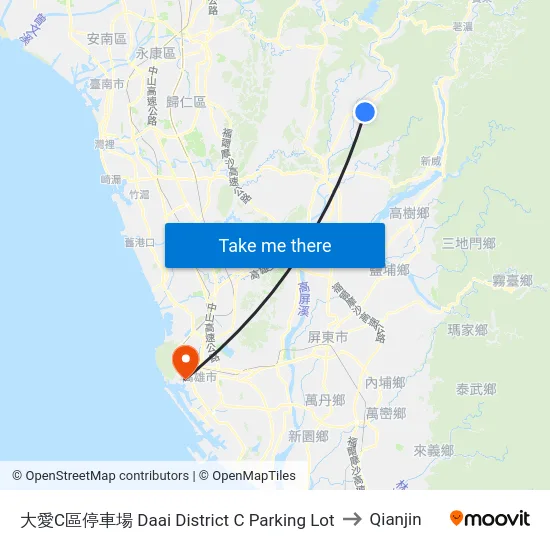 大愛C區停車場 Daai District C Parking Lot to Qianjin map