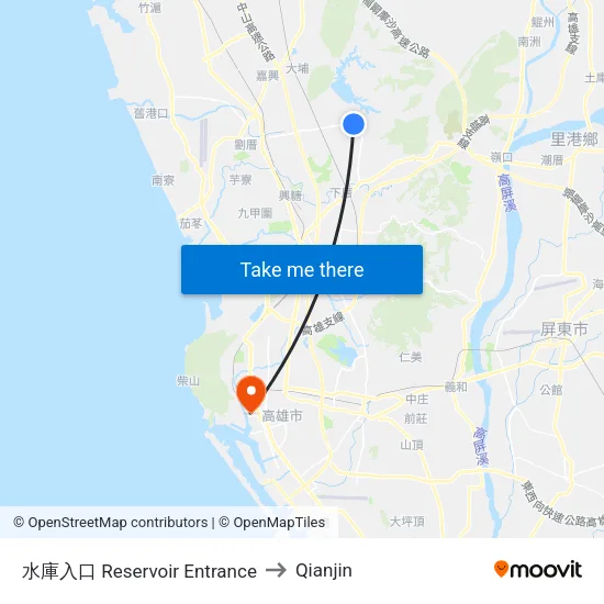 Reservoir Entrance to Qianjin map