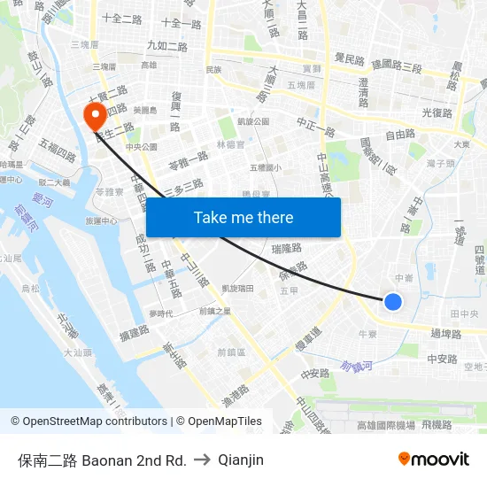 保南二路 Baonan 2nd Rd. to Qianjin map