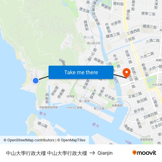 中山大學行政大樓 中山大學行政大樓 to Qianjin map