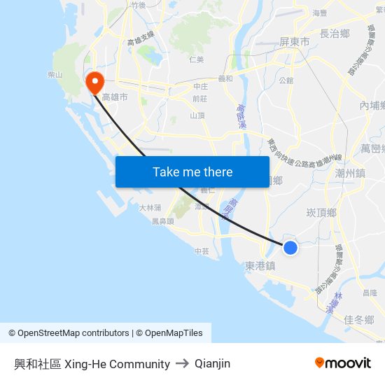 興和社區 Xing-He Community to Qianjin map