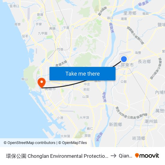 環保公園 Chonglan Environmental Protection Park to Qianjin map