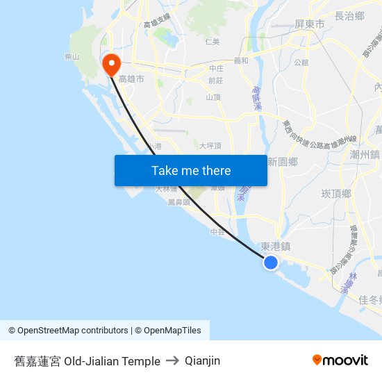 舊嘉蓮宮 Old-Jialian Temple to Qianjin map