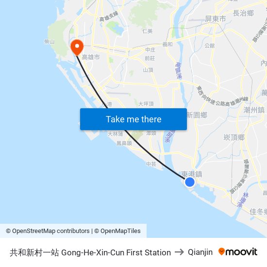 共和新村一站 Gong-He-Xin-Cun First Station to Qianjin map