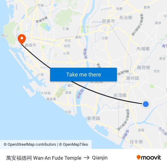 萬安福德祠 Wan-An Fude Temple to Qianjin map
