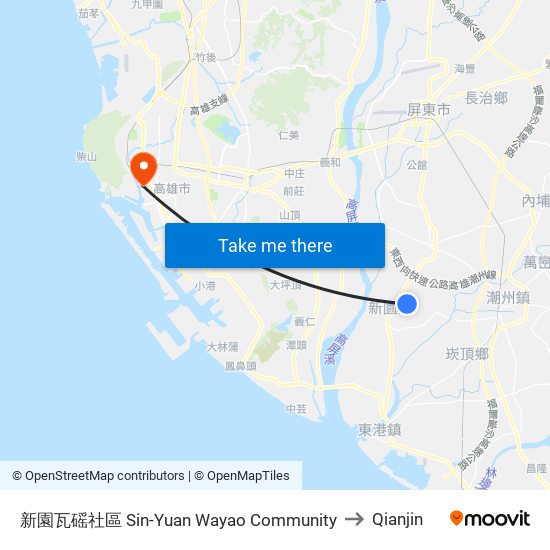 新園瓦磘社區 Sin-Yuan Wayao Community to Qianjin map