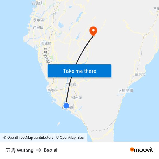 五房 Wufang to Baolai map