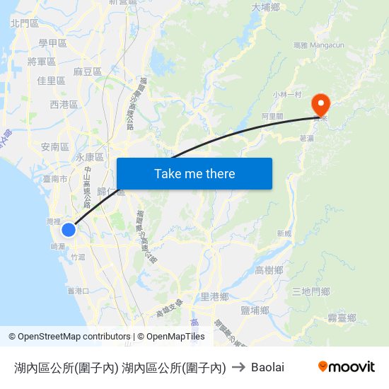 湖內區公所(圍子內) 湖內區公所(圍子內) to Baolai map