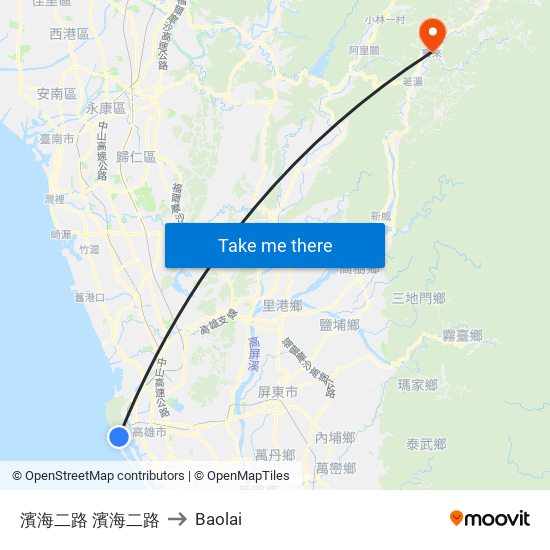 濱海二路 濱海二路 to Baolai map