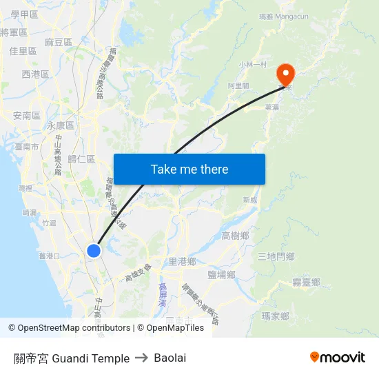 關帝宮 Guandi Temple to Baolai map
