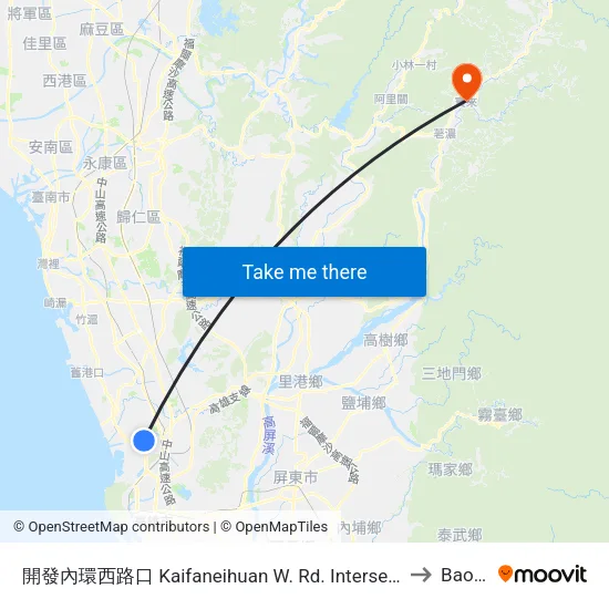 開發內環西路口 Kaifaneihuan W. Rd. Intersection to Baolai map