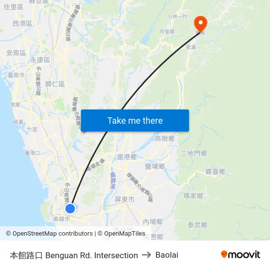 本館路口 Benguan Rd. Intersection to Baolai map