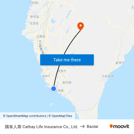 Cathay Life Insurance Co., Ltd. to Baolai map