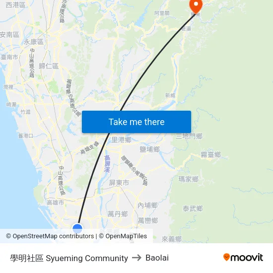 學明社區 Syueming Community to Baolai map
