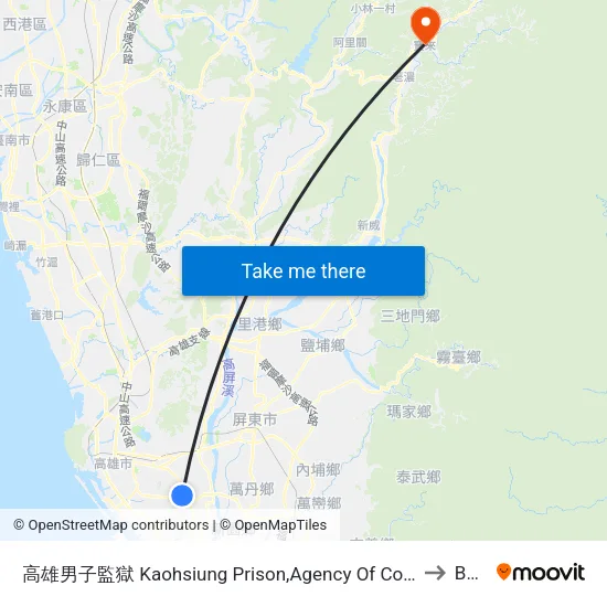 高雄男子監獄 Kaohsiung Prison,Agency Of Corrections,Ministry Of Justice to Baolai map