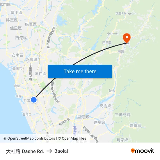 大社路 Dashe Rd. to Baolai map