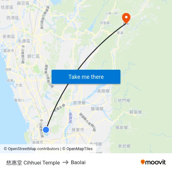 慈惠堂 Cihhuei Temple to Baolai map