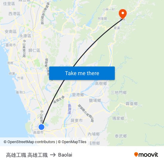 高雄工職 高雄工職 to Baolai map