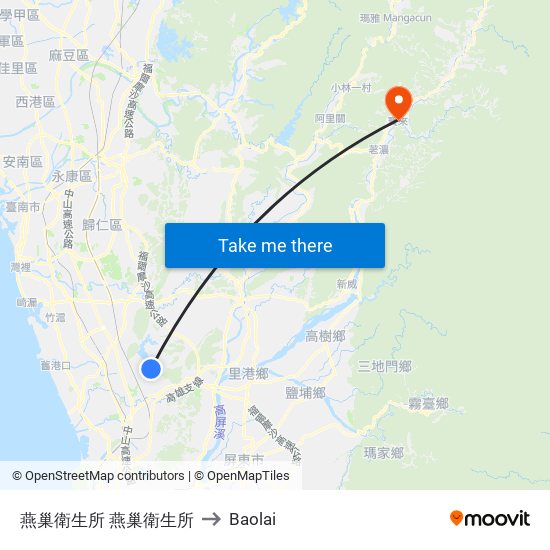 燕巢衛生所 燕巢衛生所 to Baolai map