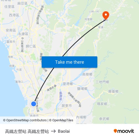 高鐵左營站 高鐵左營站 to Baolai map