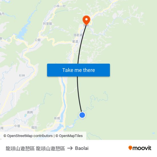 龍頭山遊憩區 龍頭山遊憩區 to Baolai map